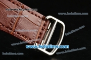 Cartier Tank MC Miyota Quartz Steel Case with Roman Numeral Markers and Brown Dial