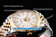 Rolex Datejust II Asia 2813 Automatic Two Tone Case/Bracelet with White Dial and Stick Markers (BP)