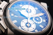 Graham Airwing Oversize Swiss Valjoux 7750 Automatic Movement Titanium Case with Blue Dial and Black Rubber Strap