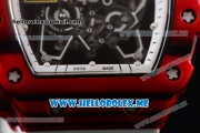 Richard Mille RM 35-01 RAFA Miyota 9015 Automatic PVD Case with Skeleton Dial and White Rubber Strap Dot Markers