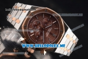 Audemars Piguet Royal Oak Miyota Quartz Two Tone Case/Bracelet with Brown Dial and Stick Markers