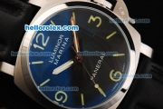 Panerai Luminor Marina Vintage 3646 Automatic Movement Stainless Steel Case with Black Dial and Black Leather Strap