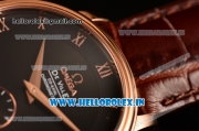 Omega De Ville Co-Axial Swiss ETA 2824 Automatic Rose Gold Case with Black Dial and Roman Numeral Markers