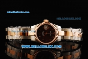 Rolex Datejust Automatic Movement Brown Dial with Rose Gold Bezel and Two Tone Strap-Lady Model