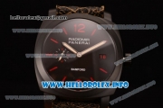 Panerai Radiomir 1940 3 Days Bamford PAM 514 Clone P.9000 Automatic DLC Case with Black Dial and Brown Leather Strap (KW)