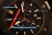 Hublot Big Bang Luna Rossa Chronograph Miyota Quartz Movement PVD Case with Black Dial and Rubber Strap