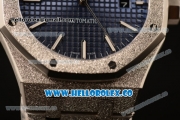 Audemars Piguet Royal Oak 41MM Clone Calibre AP 3120 Automatic Full Steel with Blue Dial and Stick Markers (EF)