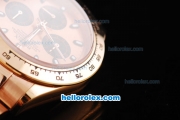 Rolex Daytona Oyster Perpetual Swiss Valjoux 7750 Automatic Movement Full Rose Gold with Rose Gold Dial-White Stick Markers and Black Subdials
