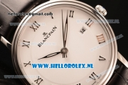 BlancPain Villeret Ultraplate Remontage Automatique 9015 Auto Steel Case with White Dial and Black Leather Strap - 1:1 Origianl (ZF)