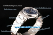 Rolex Oyster Perpetual Air-King Swiss ETA 2836 Automatic Movement Silver Case with Blue Dial and Brown Second Hand