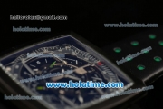 Tag Heuer Monaco Mikrograph Chrono Miyota Quartz PVD Case with Black Leather Bracelet and Black Dial