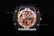 Richard Mille Tourbillon with PVD Case and Black Leather Strap