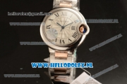 1:1 Cartier Ballon Bleu De 2671 Auto Steel/Rose Gold Case with White Dial and Two Tone Bracelet