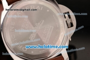 Panerai Luminor Base PAM00390 Swiss ETA 6497 Manual Winding Stainless Steel Case with Brown Leather Bracelet and Yellow Stick/Numeral Markers -1:1