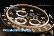 Rolex Daytona Chronograph Swiss Valjoux 7750 Automatic Movement Full PVD with Black Dial and Diamond Markers