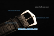Patek Philippe Calatrava Swiss ETA 2836 Automatic Steel Case with Diamon Bezel and Alligator Strap