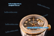 Rolex Datejust Lady 2813 Automatic Two Tone Case with Diamond Bezel and Grey MOP Dial ETA Coating