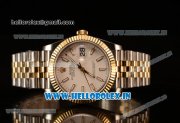 Rolex Datejust 37mm Swiss ETA 2836 Automatic Two Tone with White Dial and Stick Markers