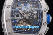 Richard Mille RM011-FM Asia ST25 Automatic Steel Case with Skeleton Dial and Black Rubber Strap Arabic Numeral Markers