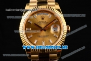 Rolex Day-Date Swiss ETA 2836 Automatic Yellow Gold Case/Bracelet with Stick Markers and Yellow Gold Dial (BP)