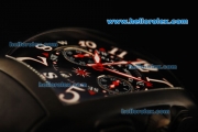 Franck Muller Chronograph Quartz Movement PVD Case with Black Dial and Black Rubber Strap-7750 Coating Case