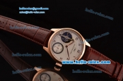 IWC Portuguese Asia 6497-CHG Manual Winding Rose Gold Case and Brown Leather Strap White Dial