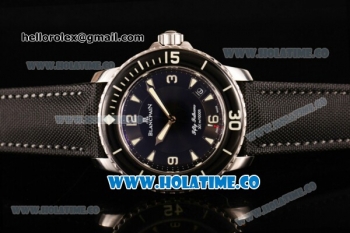 BlancPain Fifty Fathoms Automatic Swiss ETA 2824 Automatic Steel Case with Black Dial and Stick/Arabic Numeral Markers (ZF)