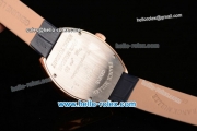 Franck Muller Heart Swiss Quartz Rose Gold Case with Blue Leather Strap Diamond Bezel and White Dial - ETA Coating