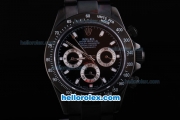 Rolex Daytona Chronograph Automatic PVD Case with Black Dial