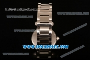 Cartier Rotonde De Miyota Quartz Steel Case/Bracelet with Brown Dial