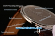 Patek Philippe Calatrava Miyota OS2035 Quartz Steel Case with Brown Dial and Stick Markers