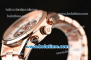 Tag Heuer Mikrograph Chrono Miyota OS10 Quartz Full Rose Gold with White/Brown Dial and Arabic Numeral Markers