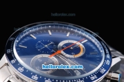 Tag Heuer Carrera Working Chronograph Stainless Steel Case with Blue Dial and SSband-Same Structure As 7750-High Quality