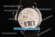 HYT H1 Clone HTY Cal.101 Manual Winding PVD Case with White Dial Arabic Numeral Markers and Rubber Strap