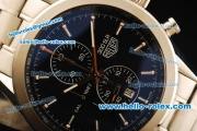 Tag Heuer SLR Chronograph Miyota Quartz Movement Full Steel with Black Dial and Stick Markers-7750 Coating Case