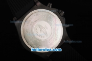 Breitling Avenger Chronograph Miyota Quartz Movement PVD Case with Black Dial-Black Rubber Strap