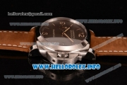 Panerai Luminor Marina 1950 3 Days PAM 353 Clone P.9000 Automatic Steel Case with Brown Dial and Brown Leather Strap (KW)