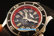 Breitling SuperOcean Swiss ETA 2836 Automatic Steel Case with Red Dial and Black Rubber Strap