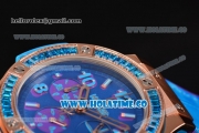 Hublot Big Bang Tutti Frutti 38MM Chrono Miyota OS20 Quartz Rose Gold Case with Blue Dial Stick/Numeral Markers and Diamonds Bezel