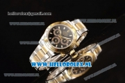 Rolex Cosmograph Daytona 4130 Automatic Yellow Gold Case with Black Dial Stick Markers and Two Tone Bracelet (BP)