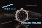 Omega Seamaster Swiss ETA Quartz Steel Case with Diamond Bezel and Black Dial Omega Seamaster Swiss ETA Quartz Steel Case with Diamond Bezel and Black Dial