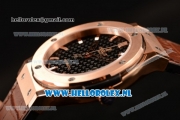 Hublot Classic Fusion 9015 Auto Rose Gold Case with Black Dial and Brown Leather Strap