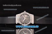 Hublot Classic Fusion Asia 6497 Manual Winding Steel Case with Skeleton Dial Diamonds Bezel and Stick Markers