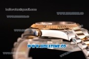 Rolex Day-Date II Asia 2813 Automatic Two Tone Case/Bracelet with White Dial and Gold Roman Numeral Markers