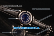 Breguet Marine Big Date Clone Breguet Automatic Steel Case with Blue Dial and Black Leather Strap