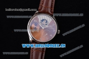 IWC Portuguese Tourbillon Asia ST25 Automatic Steel Case with Brown Dial Arabic Numeral Markers and Brown Leather Strap