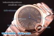 Cartier Ballon Bleu De Cartier Swiss ETA Quartz Full Rose Gold with Brown Dial and Roman Markers