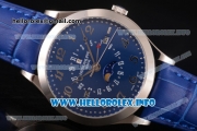 Patek Philippe Grand Complications Perpetual Calendar Miyota Quartz Steel Case with Blue Dial and Silver Arabic Numeral Markers