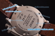 U-Boat Classico U-42 Asia 6497 Manual Winding Steel Case with Black Dial and Orange Markers - ETA Coating