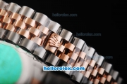 Rolex Datejust Automatic Rose Gold Bezel with Roman Marking and White Dial